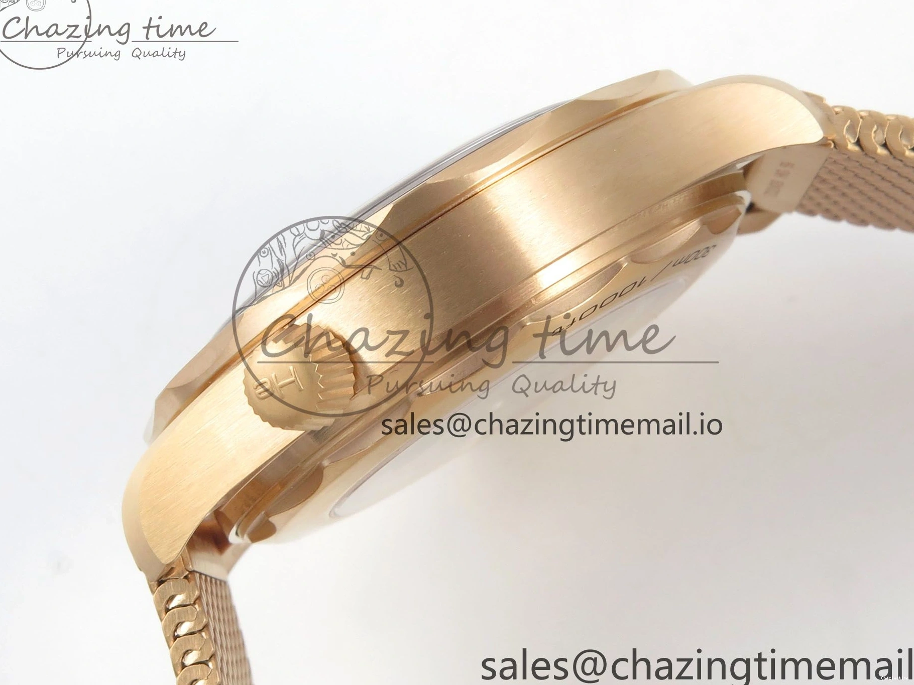 0322 Stylish Seamaster 300M Diver Rose Gold VSF 1:1 Best Edition Black Dial on Mesh Bracelet A 7662